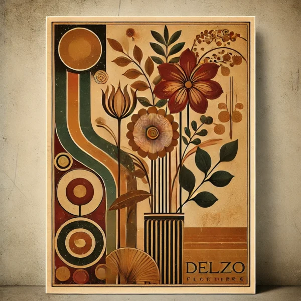 Delzzo Flowers Plants Abstract Retro Poster - Image 2